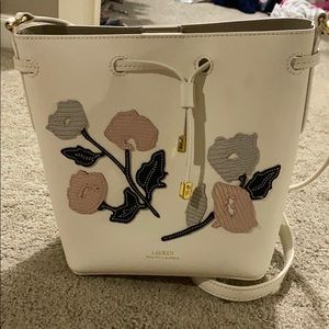 Lauren Ralph Lauren flower bucket crossbody bag!